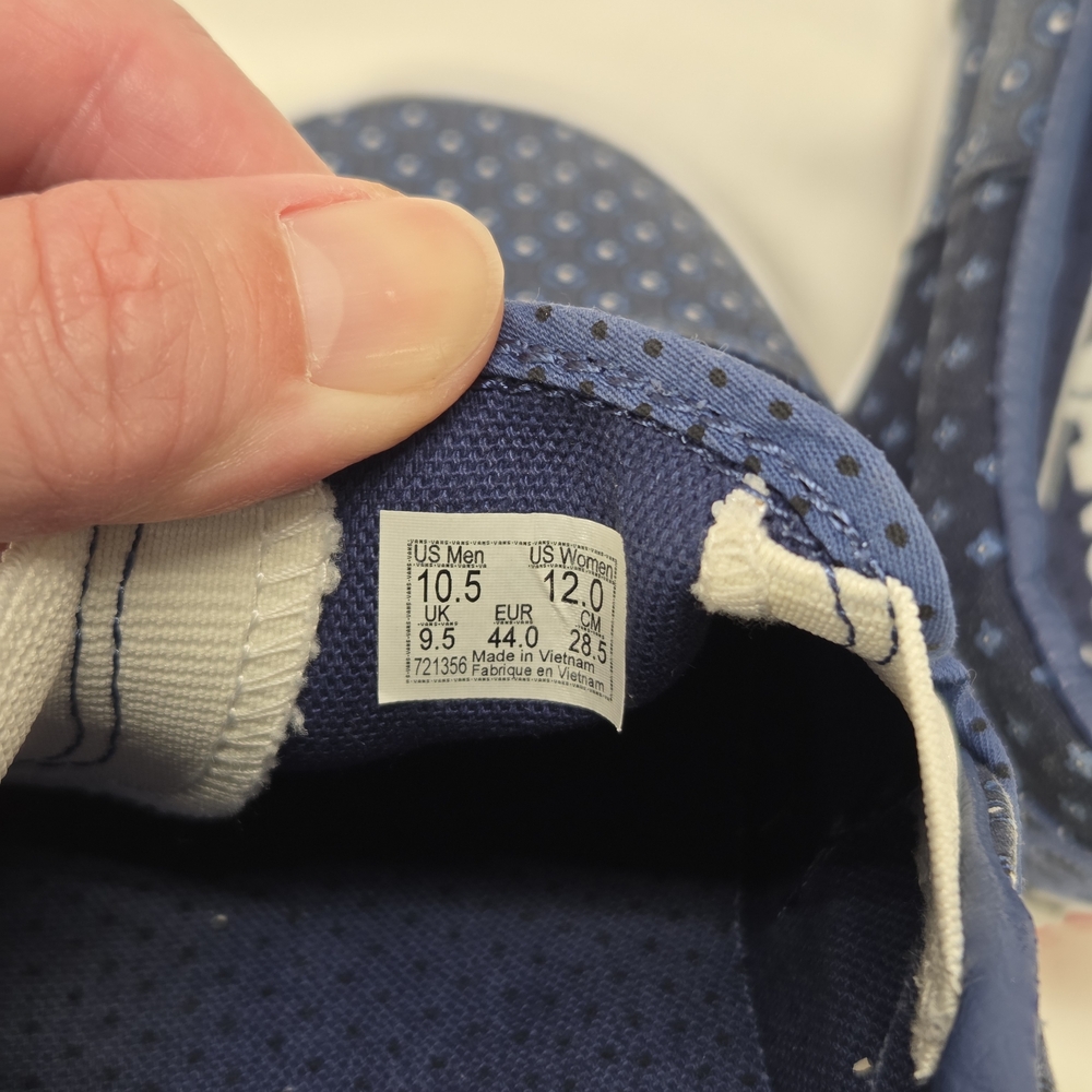 Vans Stylish Blue Patchwork Pattern Slip-On Shoes - image 4